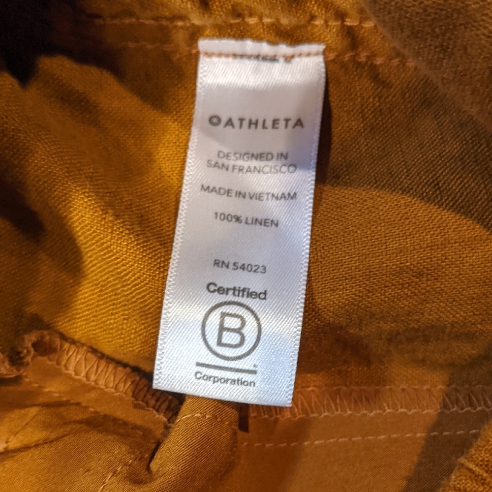 Athleta Brown Cabo Linen Joggers with Elasticated Cuffs - Picture 3 of 5
